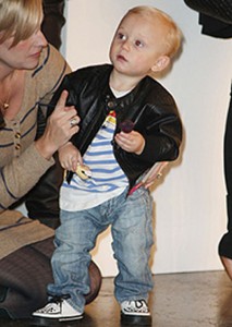 The little boy was the gust of honour at the singer's LAMB catwalk presentation Photo