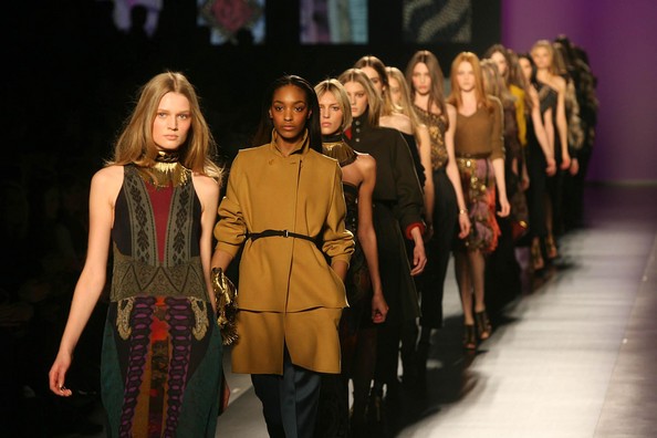 Models catch part in the Entoptic fashion show on Monday.