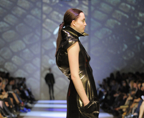 Evan Biddell dress at Toronto Fashion Week