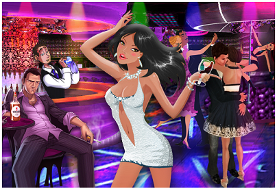 Night club party for models